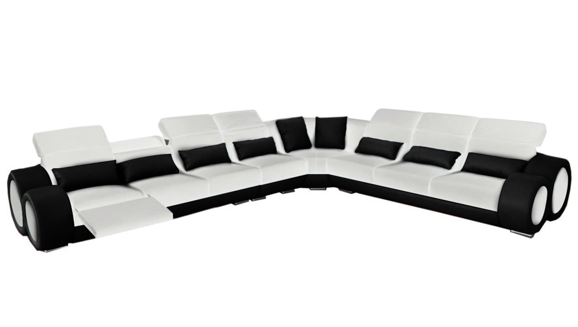 Design Eck Couch Polster Sofa Leder Sitz Garnitur G8035D Moderne Sofas Sofort