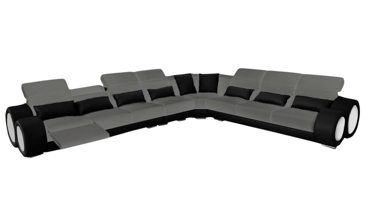 Design Eck Couch Polster Sofa Leder Sitz Garnitur G8035D Moderne Sofas Sofort