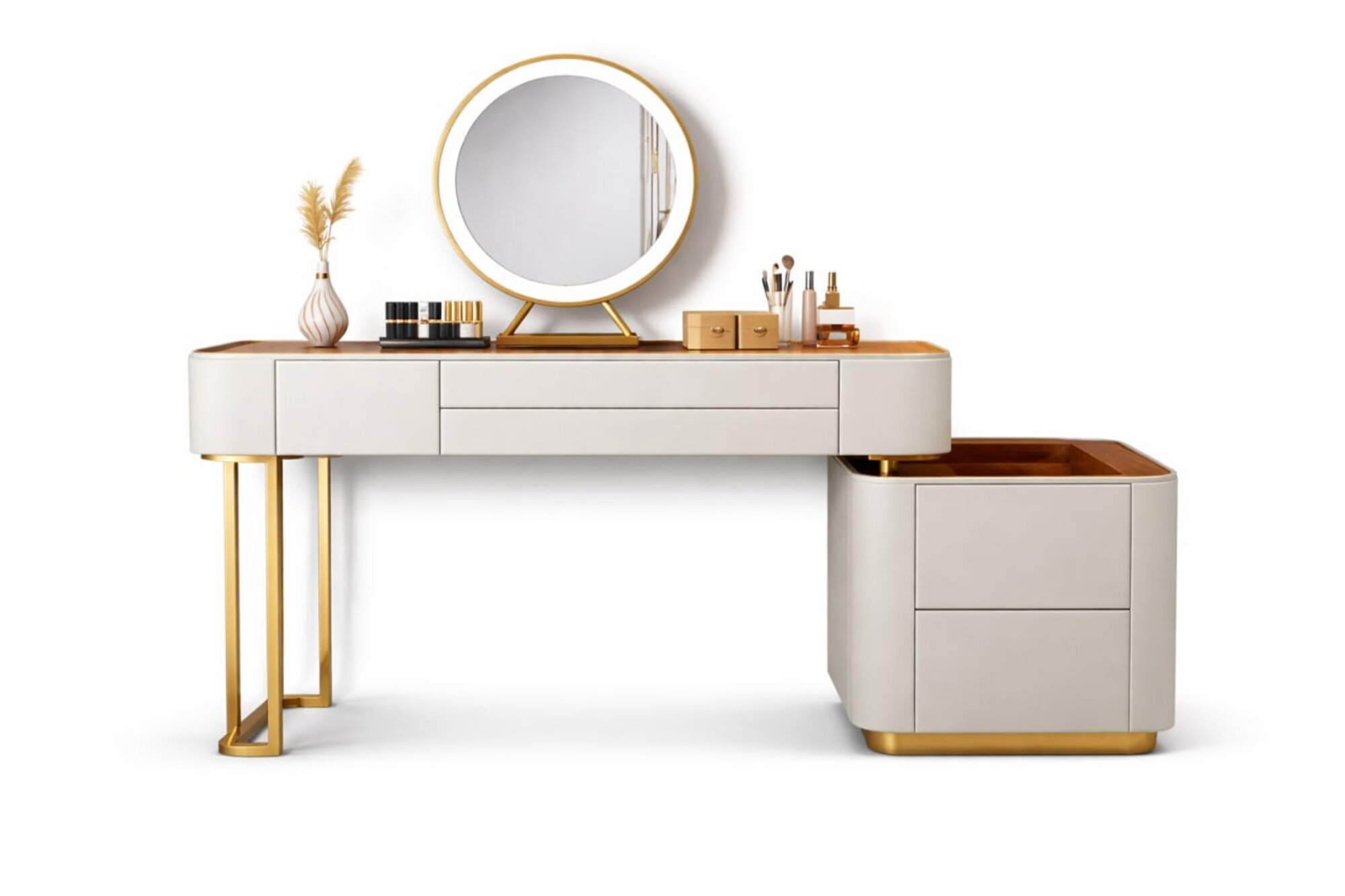 Designer-Schminktisch in elegantem Weiß mit praktischem Stauraum Sofort