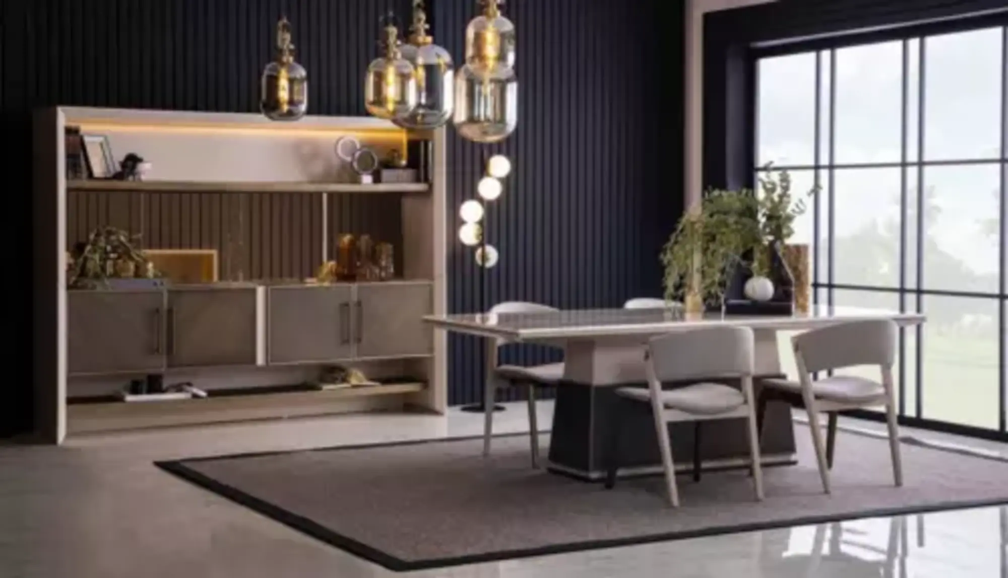 Luxus 6tlg Esszimmer Set Esstisch 4x Stühle Sideboard 6tlg. Set Design