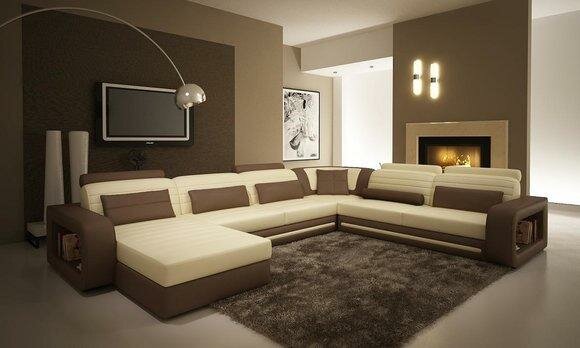 XXL Wohnlandschaft Couch Sofa Polster Garnitur Groß Leder Textil Stoff