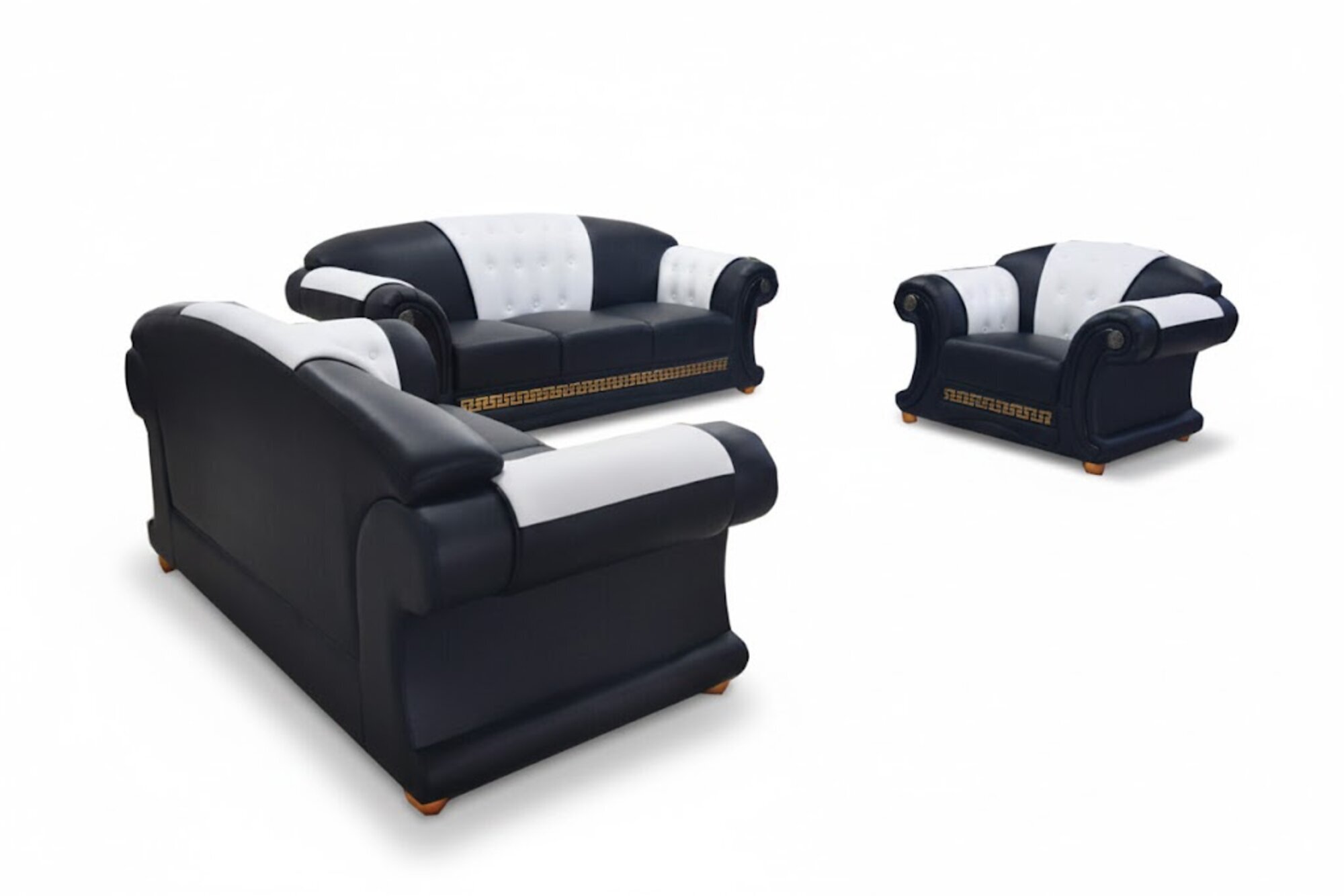 3+1 Garnitur Leder Sofa Polster Couchen Sofas Wohnlandschaft Luxus Neu Sofort