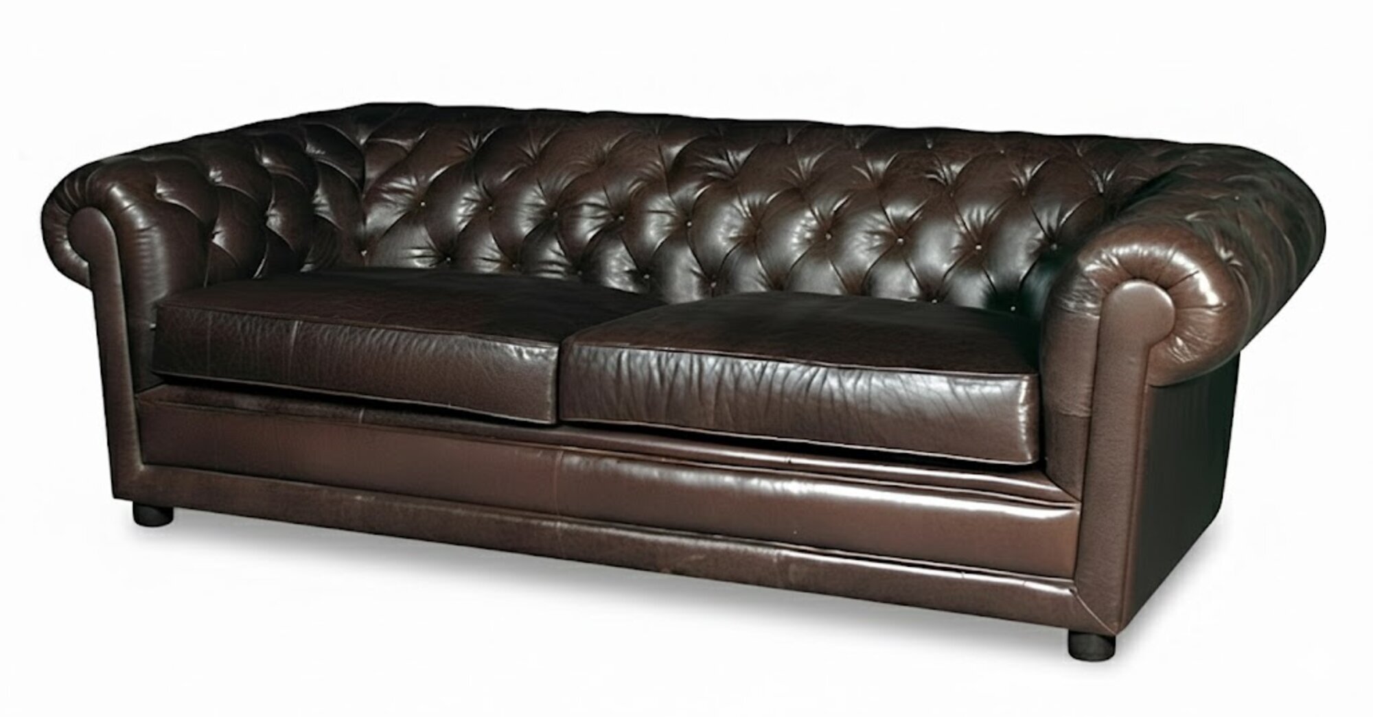 Chesterfield Ledersofa Braune Wohnzimmer Sofa Polster Sitz 100% Leder Sofort