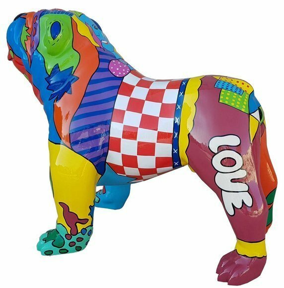 Luxus Laden Dekoration Handbemaltes Hund Figur Statue Skulptur Deko
