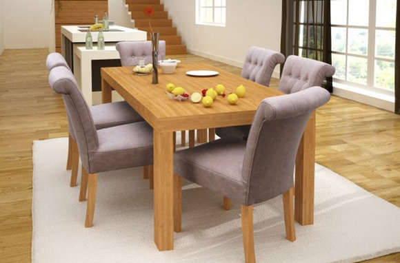 6x Chesterfield Stuhl Set Stühle Polster Garnitur Küchen Wohnzimmer