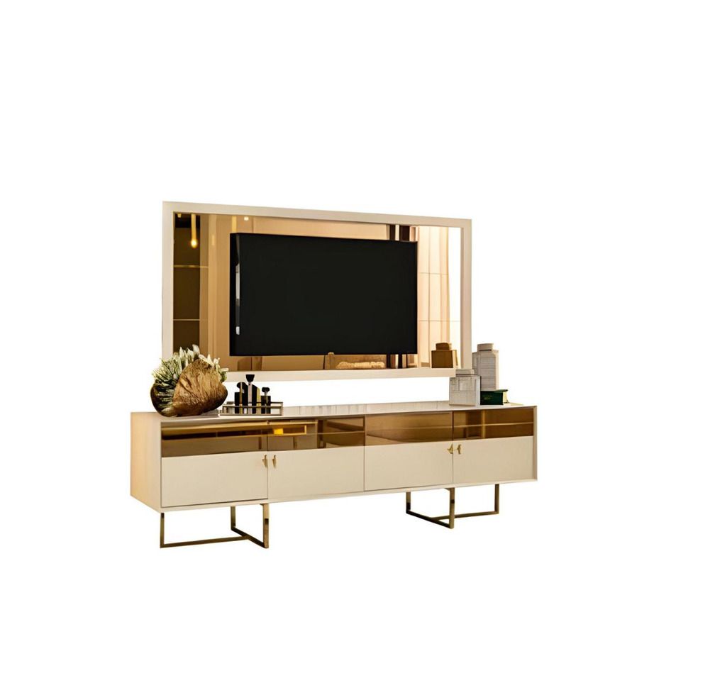 Beiges Wohnzimmer Möbel Set Sideboard Luxuriöser Couchtisch TV-Rahmen