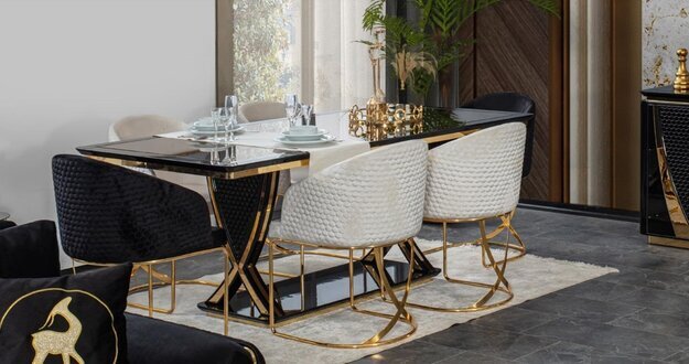 4er-Set Esszimmerstühle stilvolle Essgarnitur für Küche oder Wohnbereich Sofort