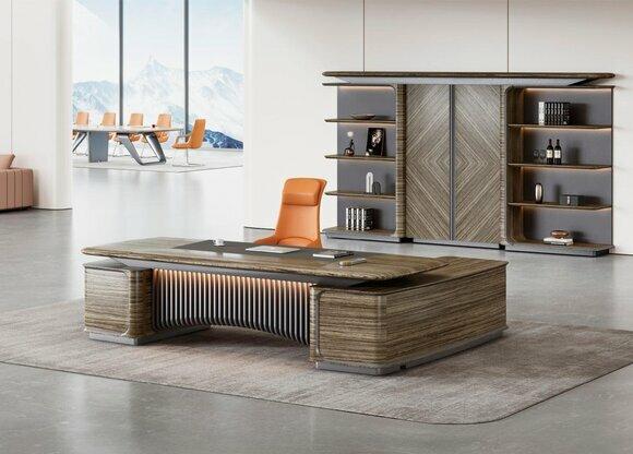 Komplettes Büro Set Designer Ecktisch Büroschrank Moderne Holz Möbel
