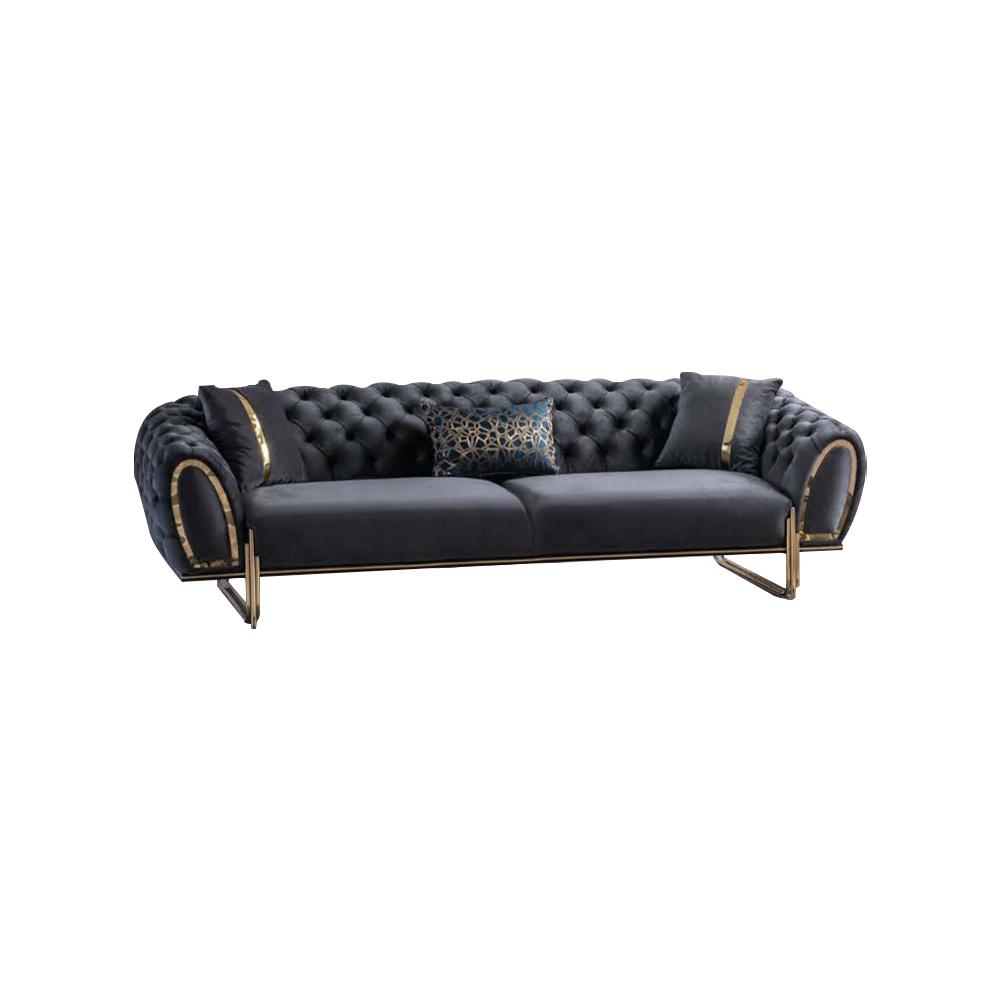 Chesterfield Schwarze Polstergarnitur Moderne Sofas Couch
