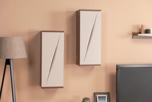Holzmöbel 2x Wandschrank Design Wohnzimmer Modern Luxus Einrichtung