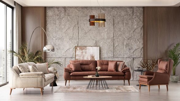 Sofa Sofagarnitur Couchgarnitur Couch Landschaft Gemütliche 3+1+1 Polster