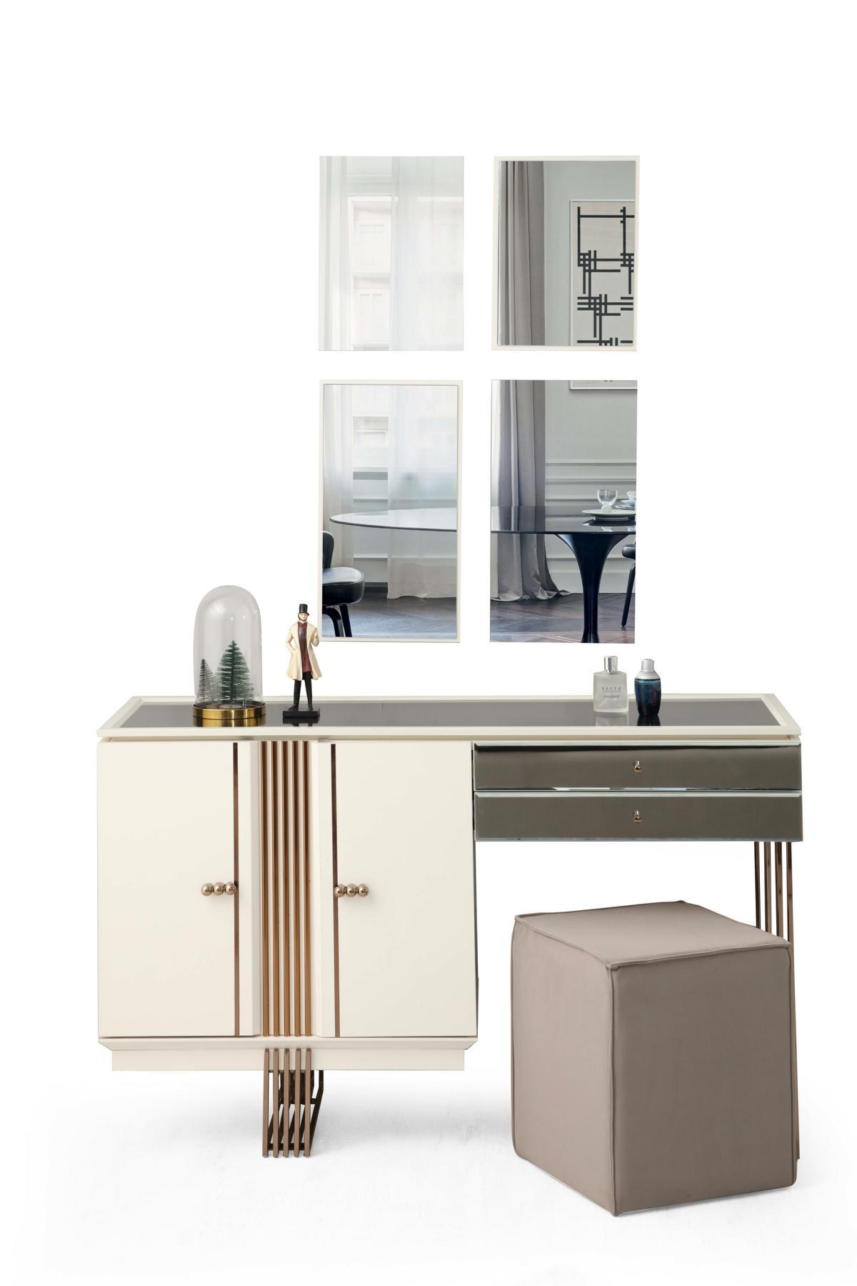 Designer-Schminktisch im luxuriösen Look in der Farbe Beige