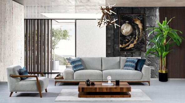 Sofa Wohnzimmergarnitur Polstergarnitur Set Sofakombination Sitzgarnitur 4+1