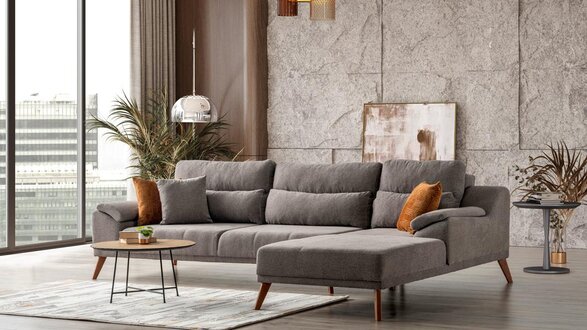 Stilvolle Ecksofagarnitur Eckcouch Wohnlandschaft Sitzlandschaft Sitzgruppe