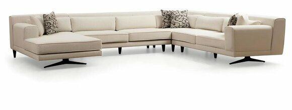 Luxuriöse Weiße U-Form Wohnzimmer Couch Designer Sofas Polster Möbel
