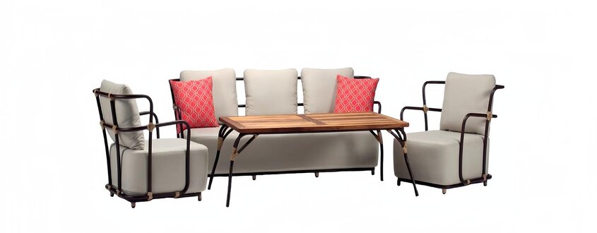 Rattanmöbel Garnitur Gartenlounge Sofagarnitur Loungemöbel Terrassenmöbel 4tlg