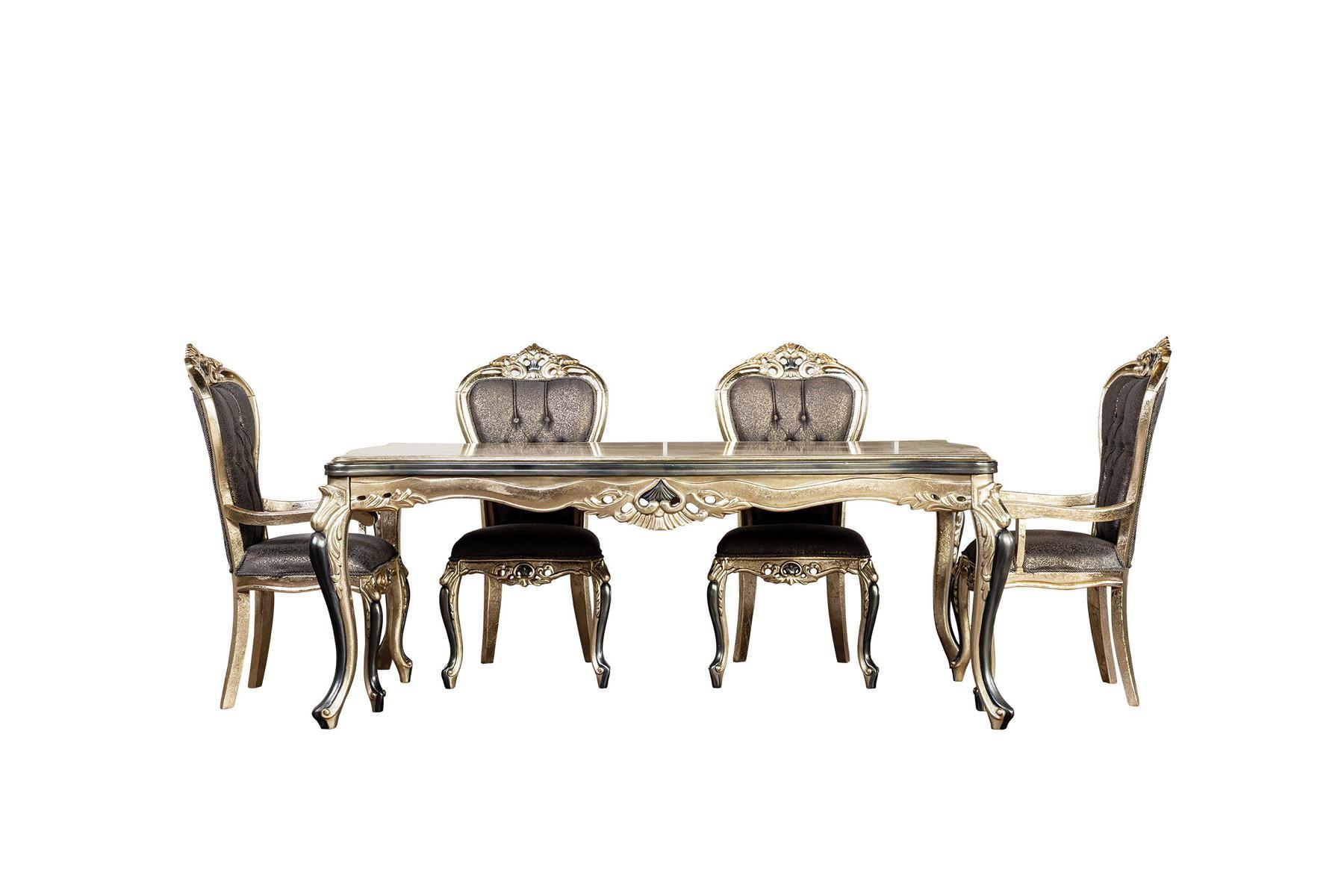Klassischer Esstisch Tisch Barock Tische Esstische Holztisch 208x108 cm