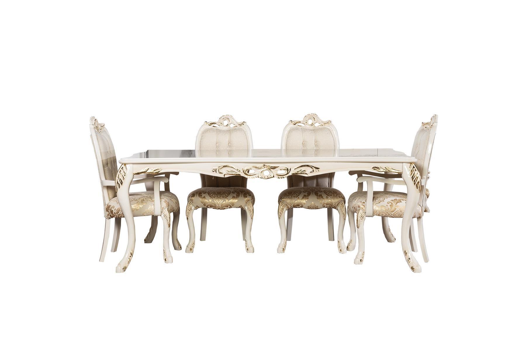 Klassischer Esstisch Beige Design Tisch Holz Tische Möbel Wohnzimmer