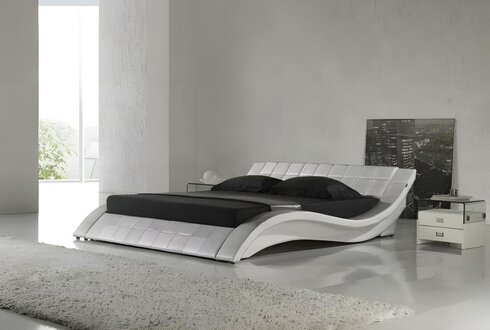 Bett Silber Schlafzimmer JV Möbel Liegefläche 180x200 Schlafzimmer Kunstleder