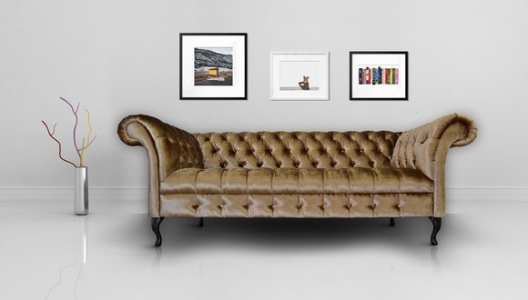 Chesterfield Sofa Polster Designer Couchen Sofas Garnitur Textil Stoff