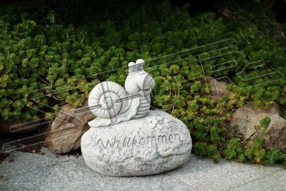 Schild Welcome Schnecke Willkommens Schilder Garten Figur Statue