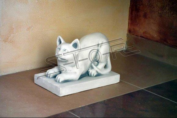 Garten Dekoration Katze Terrasse Stein Figuren Figur Deko Statue Skulptur