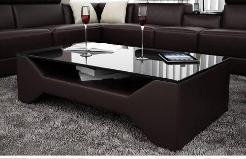 Designer Couchtisch Sofa Wohnzimmer Tisch Leder Tische Glas Sofort