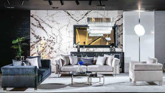 Set Sofagarnitur 3+3+1+ Anrichte Couchtisch Beistelltisch Wohnzimmer