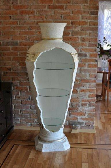 Vitrine Bar Eck Regal Glas Amphore Vase Bodenfase Schrank Vitrinen Schrank