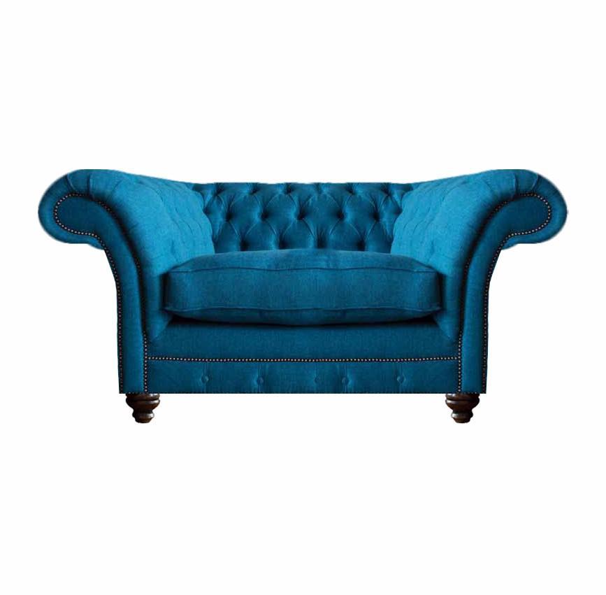 Luxus Blau Sessel Wohnzimmer Sitz Möbel Chesterfield Polstermöbel Textil Neu