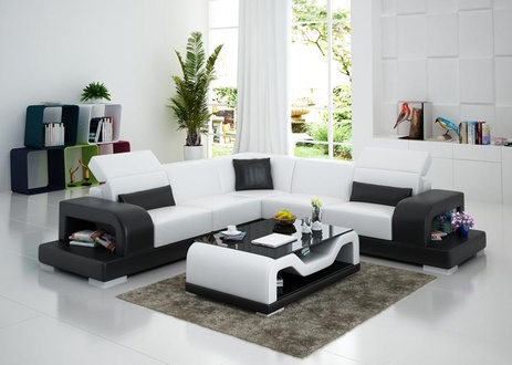 Elegante Designer XXL Big Ecksofa Leder Sofa Couch Wohnlandschaft