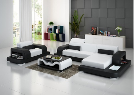 Wohnlandschaft Designer Sofa Couch L Form Leder Sofas Eck Garnitur Neu Haid -B