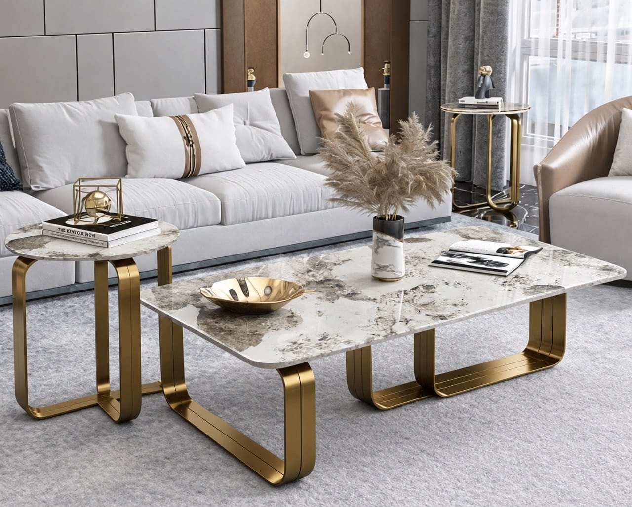 Couchtisch Tisch Beistelltisch Wohnzimmer Moderne Set Tische 2tlg. Sofort