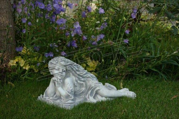 Gartenfigur Engel Garten 26cm Teichfigur Menschen Steinguss Gartendeko