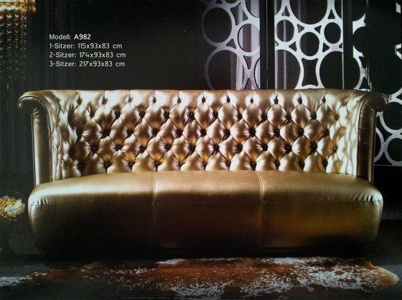 Chesterfield Sofagarnitur Ledersofa Stoff Textil Polster Couch Sofa