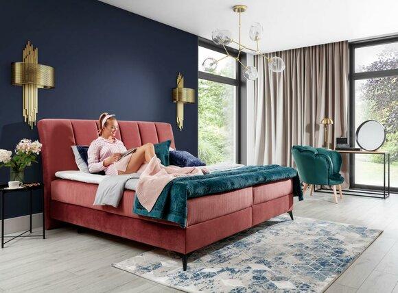 Polster Design Bett Luxus Doppel Hotel Betten Ehe Schlaf Zimmer Textil 180x200cm