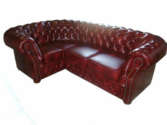 Chesterfield Ecksofa L Form Eck Garnitur Couch Sofa Polster Leder