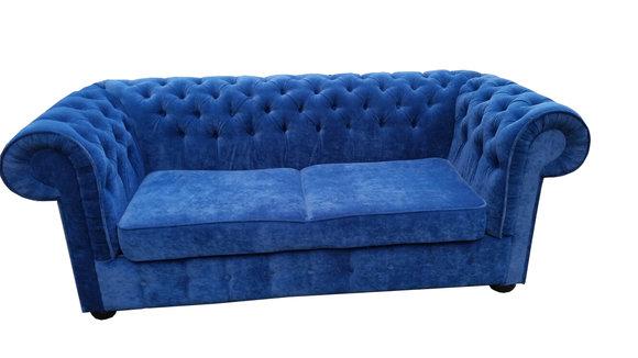 Chesterfield Samt Textil Stoff Sofa Couch Polster 3 Sitz Klassische
