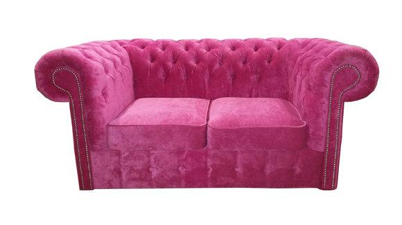 Chesterfield Textil Samt Stoff Sofa Couch Polster 2 Sitz Klassische