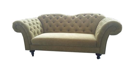Chesterfield Samt Stoff Textil Sofa Couch Polster 3 Sitz Klassische