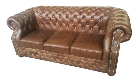 Ledersofa Sofa Chesterfield Oxford Vintage 100% Vollleder Italy Leder