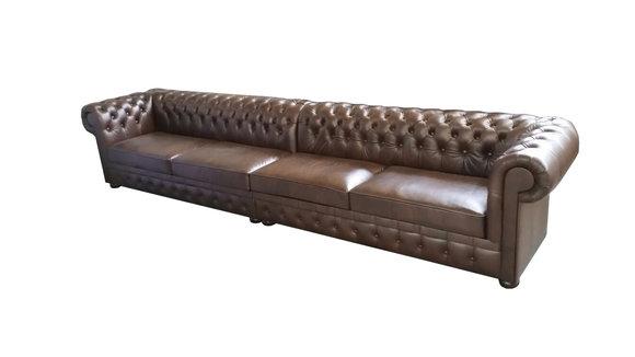 XXL Chesterfield Sofa 400cm für 7 Personen Couch Polster Garnitur