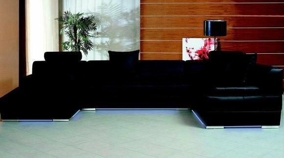 Ledersofa Couch Wohnlandschaft Ecksofa Eck Garnitur Design Modern
