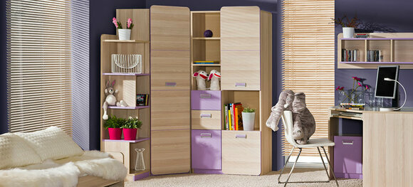 Komplett Jugendzimmer Kinderzimmer Eckschrank Schreibtisch Regal Schrank
