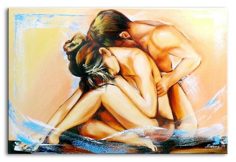 ÖLGEMÄLDE AKT Bild ÖL EROTIK ÖLBILD AUF LEINWAND ECHTE HANDARBEIT 60X90CM G03029