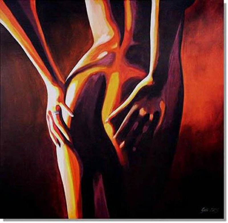 ÖLGEMÄLDE AKT Bild ÖL EROTIK ÖLBILD AUF LEINWAND ECHTE HANDARBEIT 60X90CM