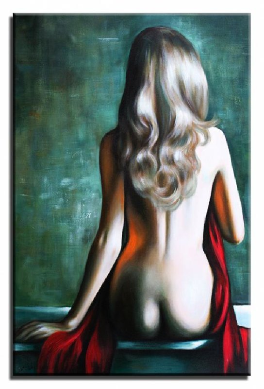 ÖLGEMÄLDE AKT BILD ÖL EROTIK ÖLBILD AUF LEINWAND ECHTE HANDARBEIT 60X90CM
