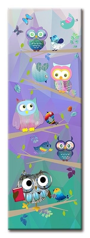 Kinderzimmer Bild Bilder für Kids Eule Bunt Farbenfroh Kunstdruck Abstrakt 95038