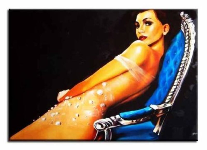 ÖLGEMÄLDE AKT BILD ÖL EROTIK ÖLBILD AUF LEINWAND ECHTE HANDARBEIT 60X90CM G03057