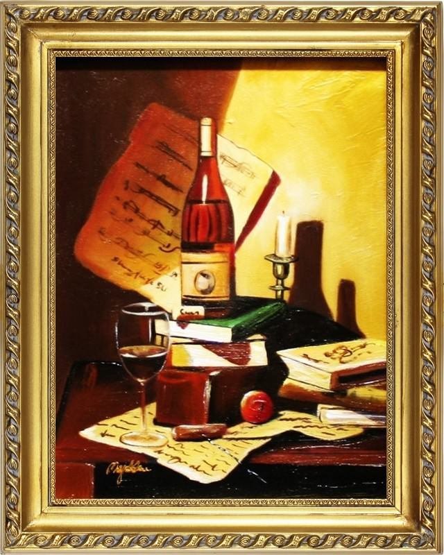 Gemälde Literatur Handarbeit Ölbild Bild Ölbilder Rahmen Bilder G04121
